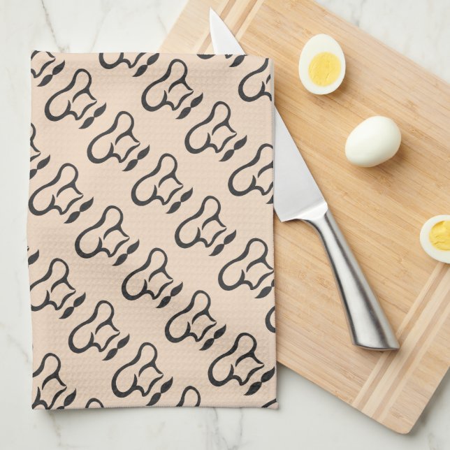 Chef's Hat and Moustache Kitchen Towel (Quarter Fold)