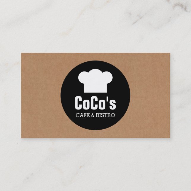 Chef's Hat Circle - Cardboard Box Business Card (Front)
