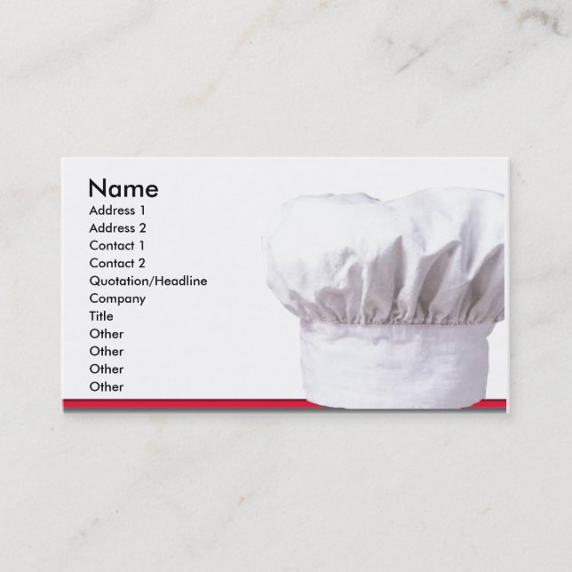 Chefs hat on Business Card (Front)
