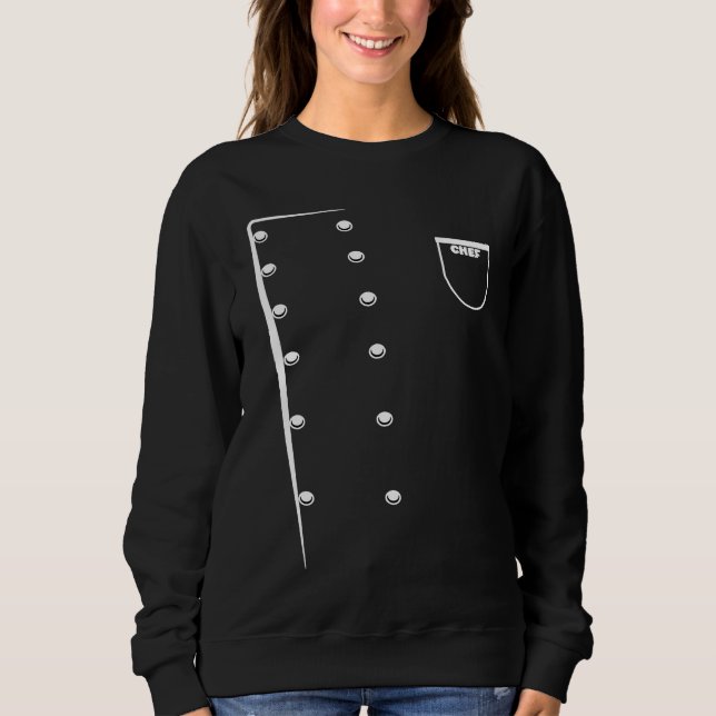 Chefs Jacket Cooking Uniform Costume Head Chef Gri Sweatshirt (Front)