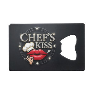 Chef's Kiss Stainless Steel Bottle Opener Credit Card Bottle Opener