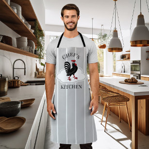 Chef's Kitchen Rooster Striped Apron