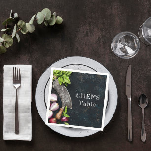 Chef's table rustic cooking food party napkin