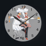 Chefs- wall clock<br><div class="desc">A fun view of chefs for your kitchen corner. Makes a great gift for the "foodie" in your life. Availablein three sizes</div>