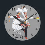 Chefs- wall clock<br><div class="desc">A fun view of chefs for your kitchen corner. Makes a great gift for the "foodie" in your life. Availablein three sizes</div>