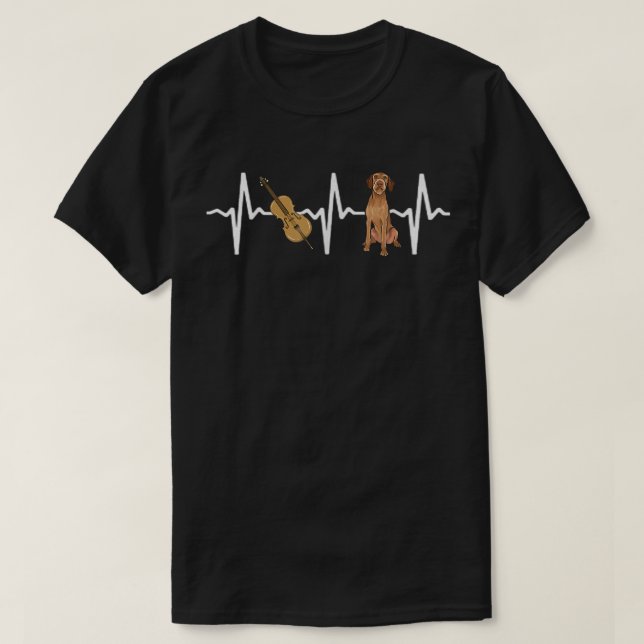 Chello Wirehaired Vizsla Heartbeat Dog Lover  T-Shirt (Design Front)