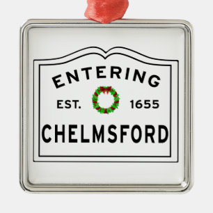 Chelmsford, MA Vacances Wreath Ornement métallique