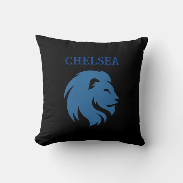 Chelsea FC with lion image. Customizable. Cushion (Front)