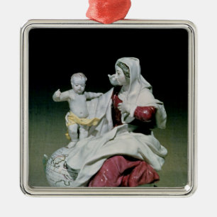 Chelsea figure of Madonna and Child Metal Ornament