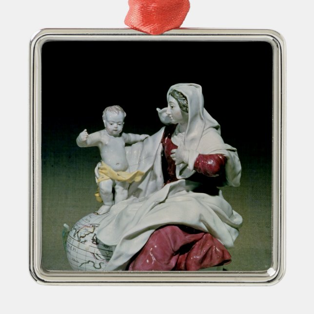 Chelsea figure of Madonna and Child Metal Ornament (Front)