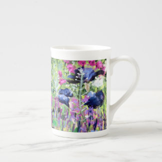 Chelsea flowers oil painting bone china mug