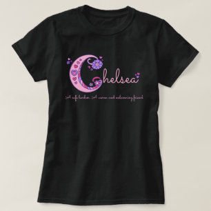 Chelsea girls name meaning C monogram hearts T-Shirt