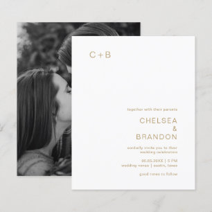 Chelsea Gold Modern Wedding Invitation