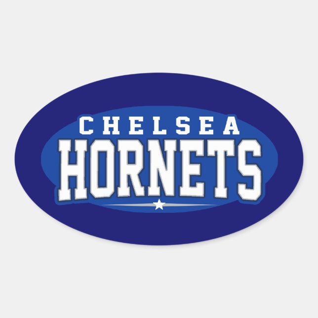 Chelsea High School; Hornets Oval Sticker (Front)