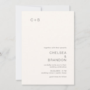 Chelsea Ivory Modern Wedding Invitation