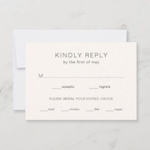 Chelsea Ivory Modern Wedding RSVP Card