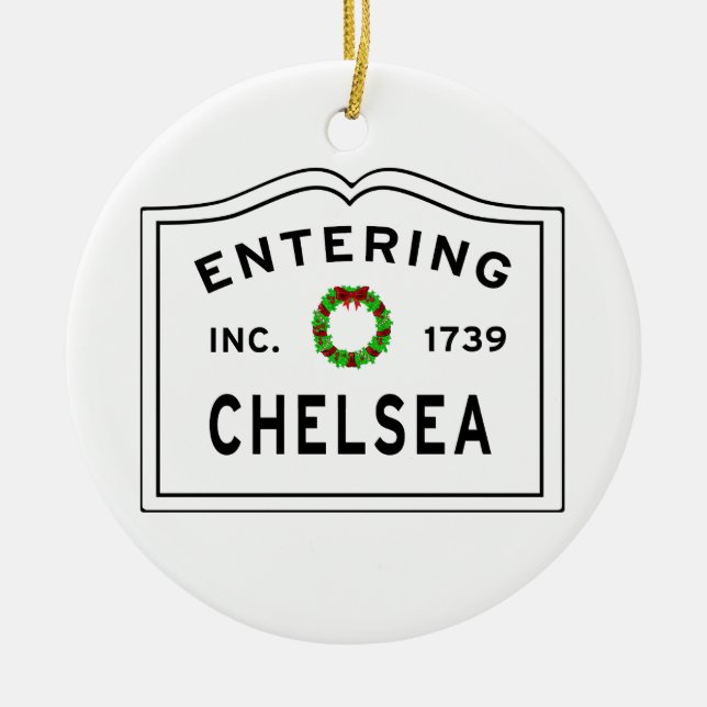 Chelsea, MA Vacances Wreath Ornement en métal (Devant)