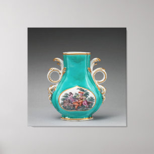 Chelsea Porcelain Turquoise Vase  Canvas Print
