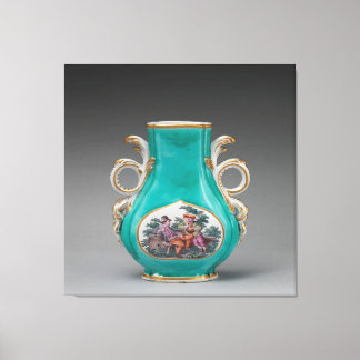 Chelsea Porcelain Turquoise Vase  Canvas Print