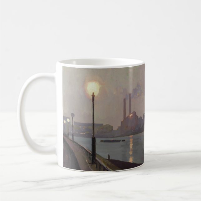 Chelsea Power Station by Night Coffee Mug (Left)