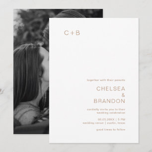 Chelsea Taupe Modern Wedding Invitation