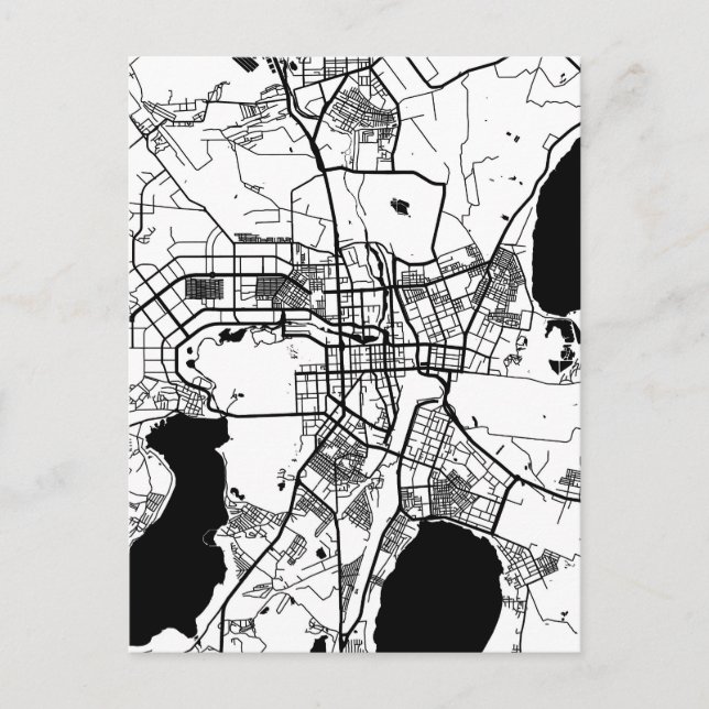 Chelyabinsk Russia City Map Postcard (Front)