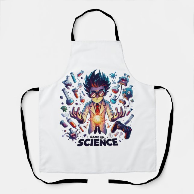 Chemical Concoction Game On, Science Theme Apron (Front)