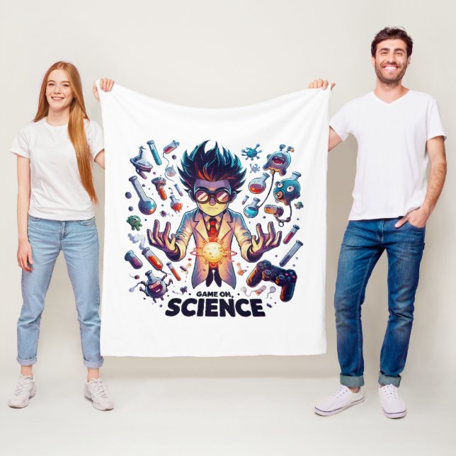 Chemical Concoction Game On, Science Theme Fleece Blanket (In Situ)