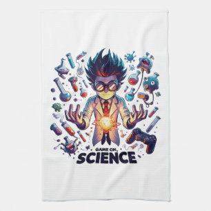 Chemical Concoction Game On, Science Theme Kitchen Towel