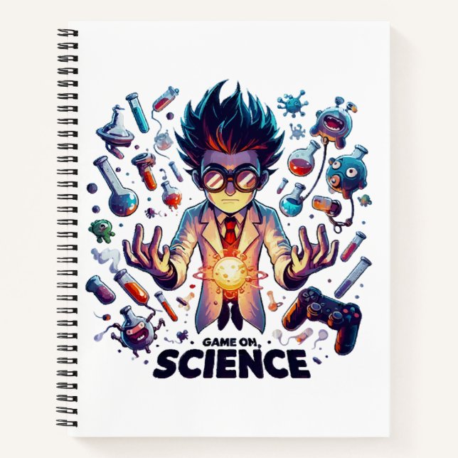 Chemical Concoction Game On, Science Theme Notebook (Front)