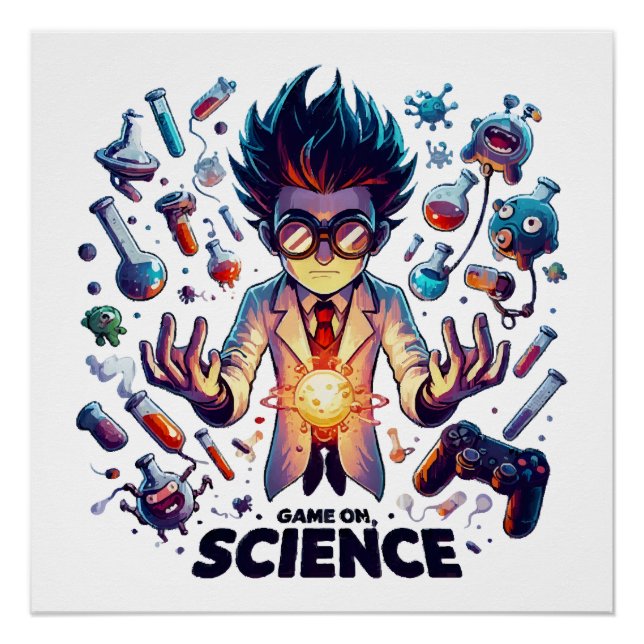 Chemical Concoction Game On, Science Theme Poster (Front)