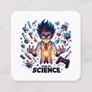 Chemical Concoction Game On, Science Theme Square Business Card