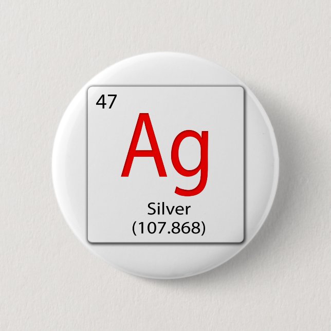 chemical element tile Ag — Silver 2 Inch Round Button (Front)