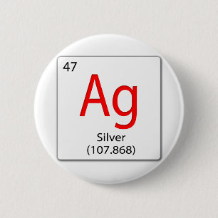 chemical element tile Ag - Silver 2 Inch Round Button