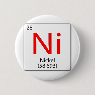 Chemical element tile. Ni Nickel 2 Inch Round Button
