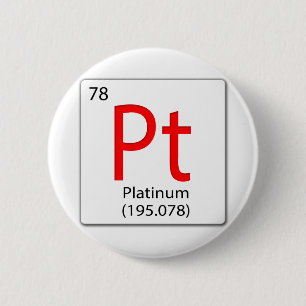 chemical element tile Pt - Platinum 2 Inch Round Button