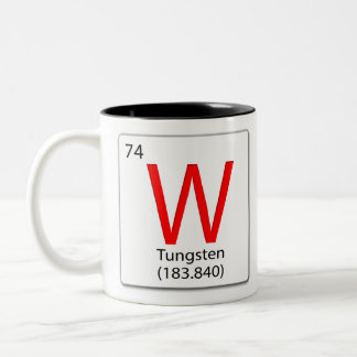 Chemical element tile W Tungsten Two-Tone Coffee Mug