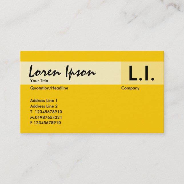 Chemical Elements - Amber Business Card (Front)