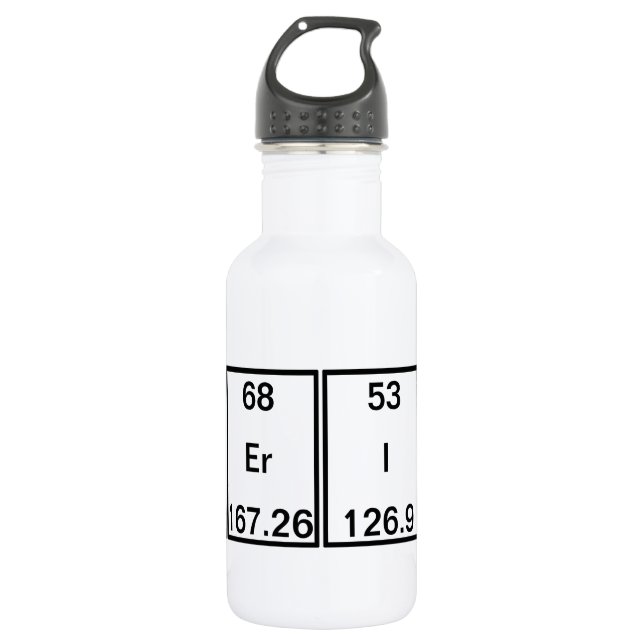 Chemical Elements: Americium Erbium Iodine Calcium 532 Ml Water Bottle (Front)