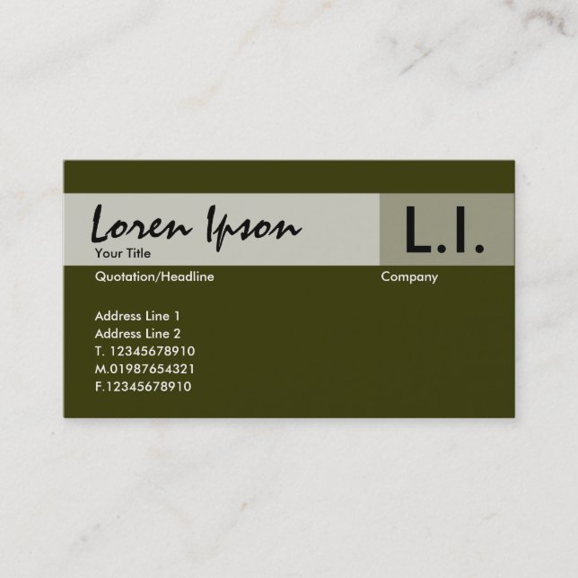 Chemical Elements - Brown Green Business Card (Front)