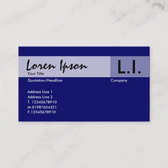 Chemical Elements - Dark Blue Business Card (Front)