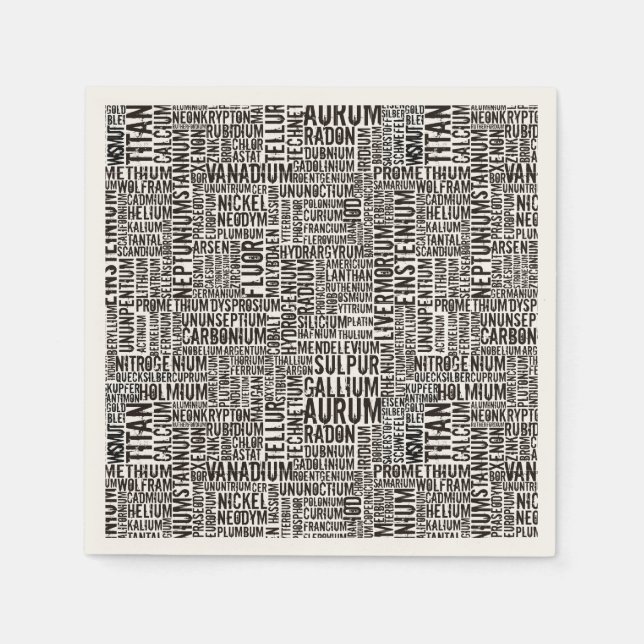 Chemical Elements Napkin (Front)