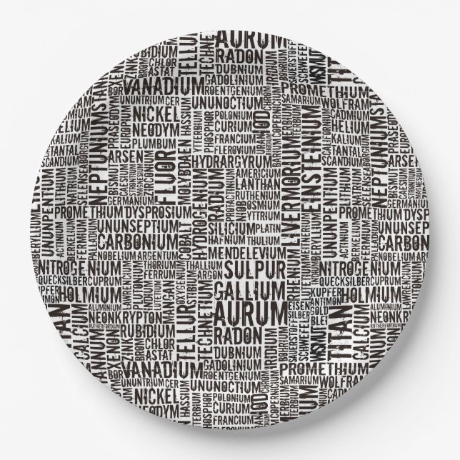 Chemical Elements Paper Plate (Front)