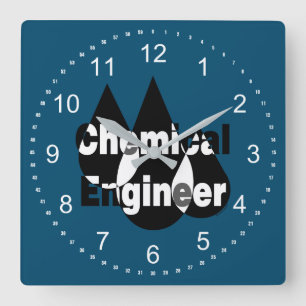 Chemical Engineer Drops Square Wall Clock