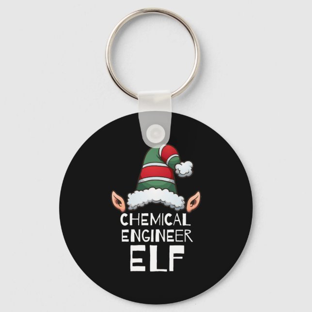 Chemical Engineer Elf Christmas Holidays Xmas Keychain (Front)
