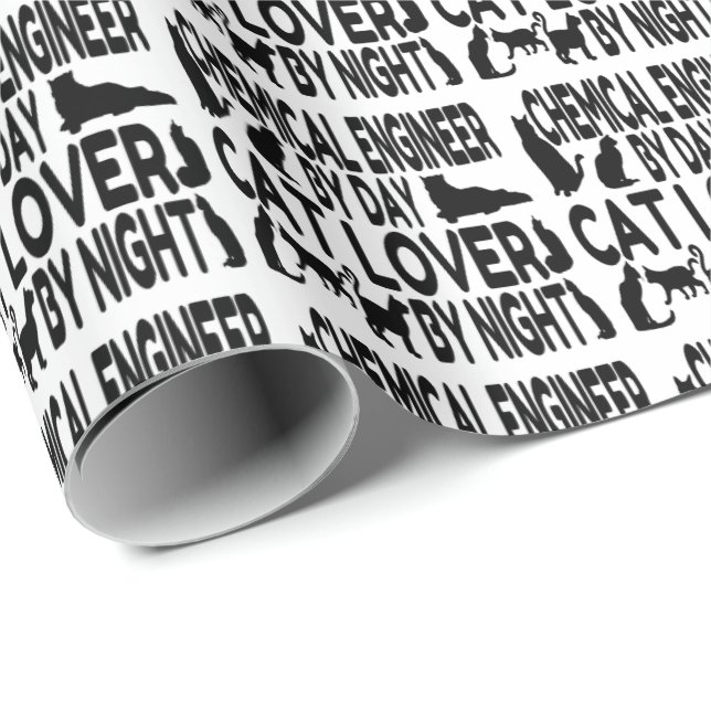 Chemical Engineer Loves Cats Wrapping Paper (Roll Corner)