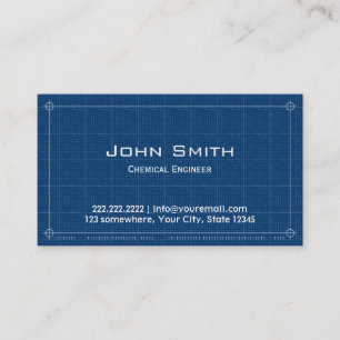 Chemical Engineer Professional Blueprint  Business Card