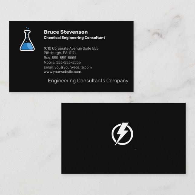 Chemical Engineering Consultant Business Card (Front/Back)