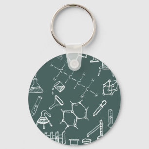 Chemical lab equipment scribbles keychain