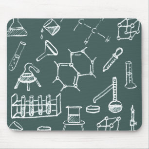Chemical lab equipment scribbles mouse pad